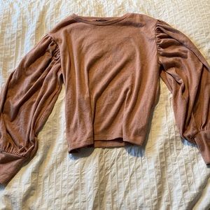 Zara pink puff sleeve sweater M